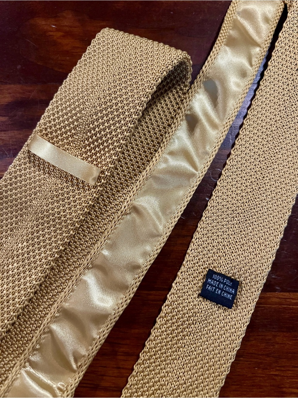 Retro Woven Knit Tie Vintage Gold - Picture 7 of 7